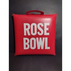 Vintage Rose Bowl Game Vinyl Stadium Seat Cushion Mid-Century Rare‎ Red w/ White